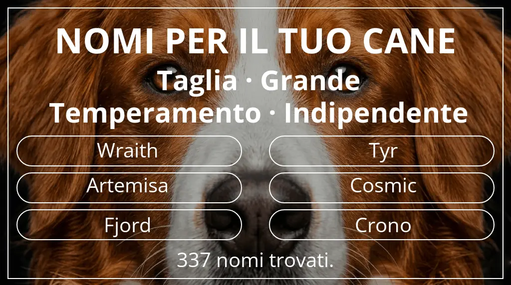 Nomi canini ispirati a taglia grande e temperamento indipendente