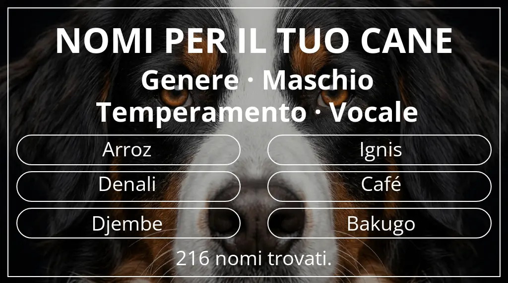 Nomi canini ispirati a genere maschio e temperamento vocale