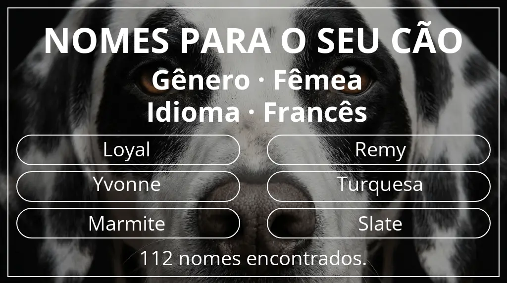 Nomes caninos baseados em gênero fêmea e idioma francês