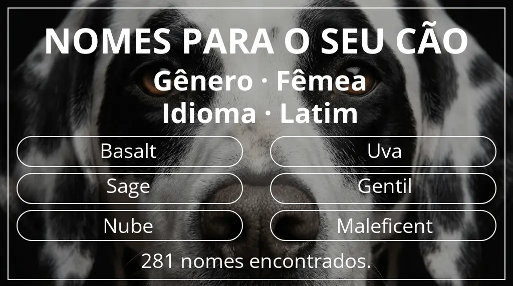 Nomes para cães baseados em gênero fêmea e idioma latim