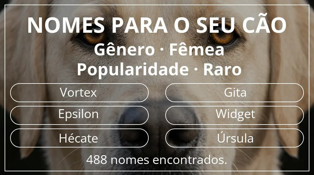 Nomes para cães com inspiração em gênero fêmea e popularidade raro