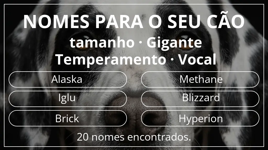 Nomes para cães com inspiração em tamanho gigante e temperamento vocal