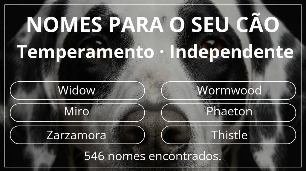 Nomes para cães baseados em temperamento independente