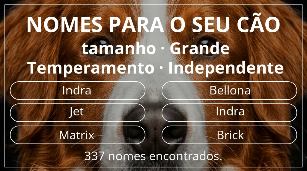Nomes caninos com inspiração em tamanho grande e temperamento independente