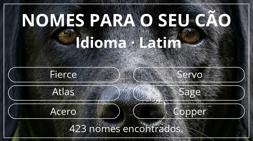 Nomes para cães segundo idioma latim