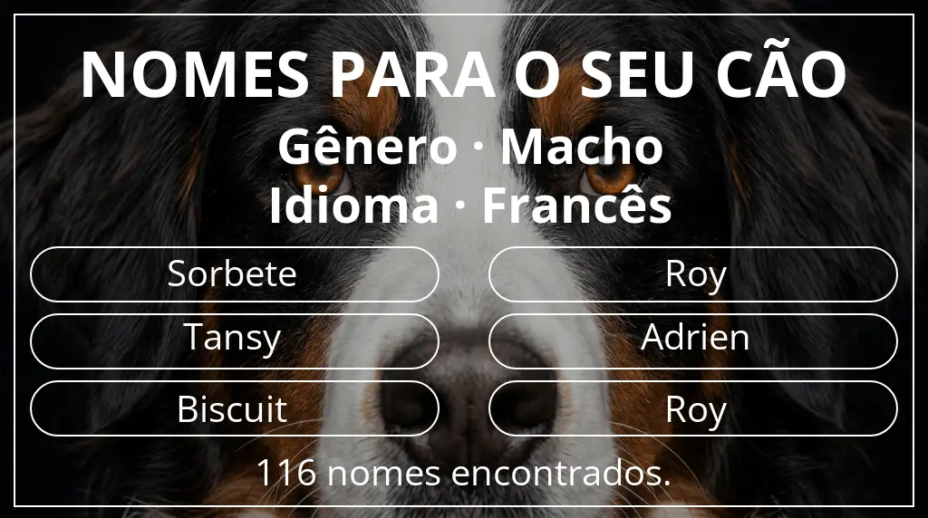 Nomes caninos baseados em gênero macho e idioma francês