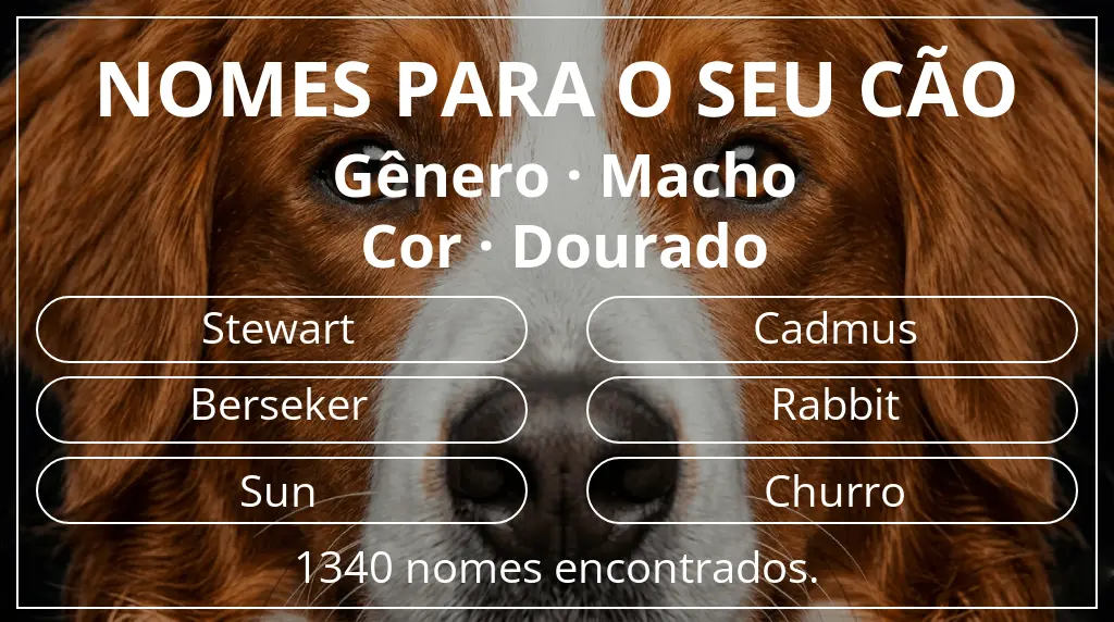 Nomes para cães baseados em gênero macho e cor dourado
