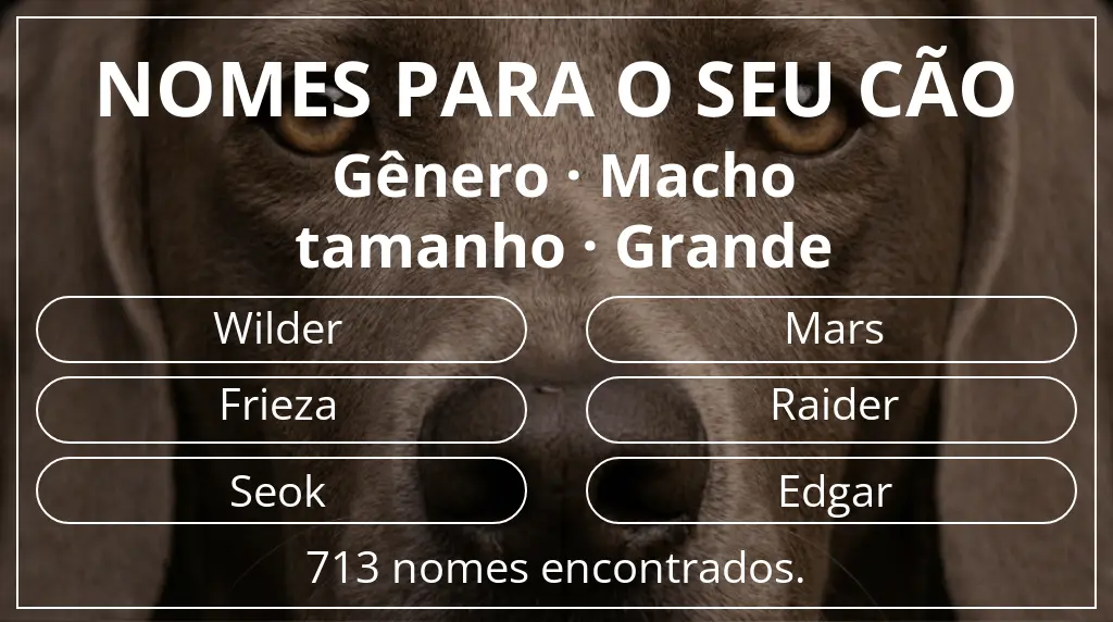 Nomes para cães com inspiração em gênero macho e tamanho grande