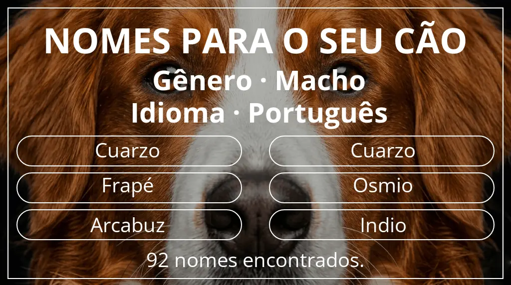 Nomes para cães com inspiração em gênero macho e idioma português