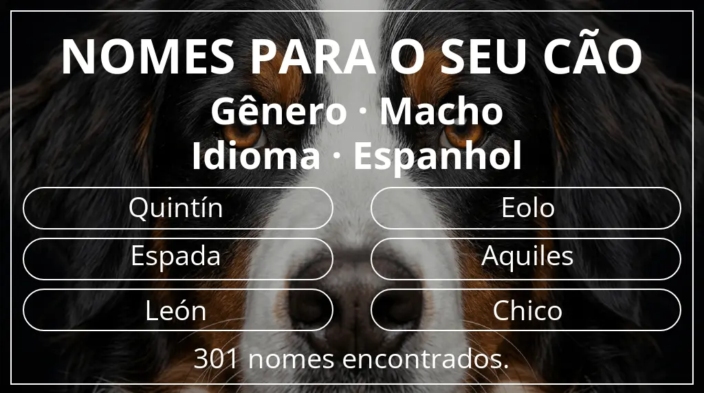Nomes caninos baseados em gênero macho e idioma espanhol