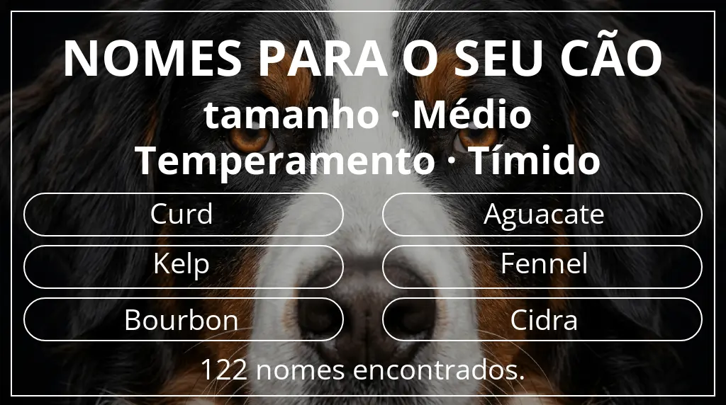 Nomes caninos baseados em tamanho médio e temperamento tímido