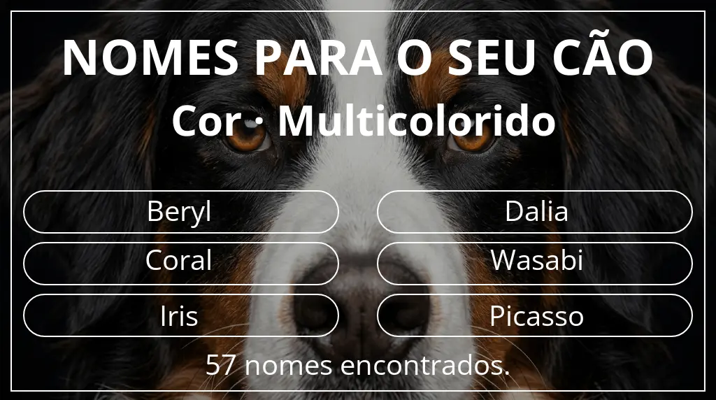 Nomes para cães baseados em cor multicolorido