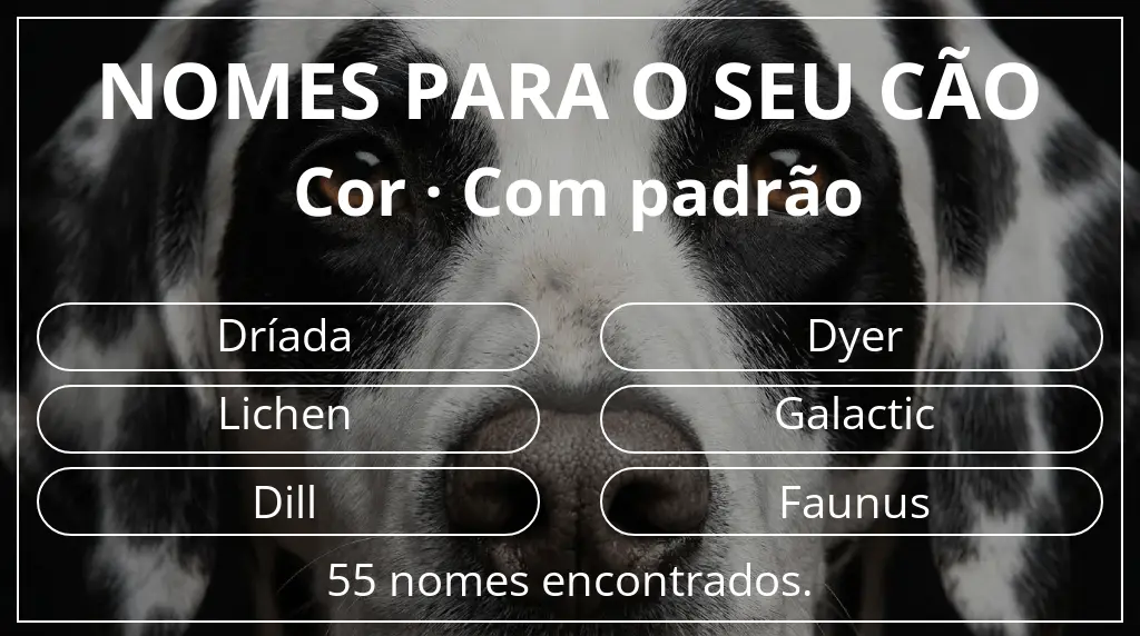 Nomes caninos segundo cor com padrão