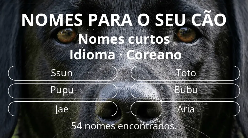 Nomes caninos segundo comprimento do nome curto (2–4) e idioma coreano