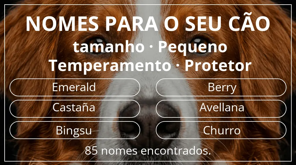 Nomes caninos segundo tamanho pequeno e temperamento protetor