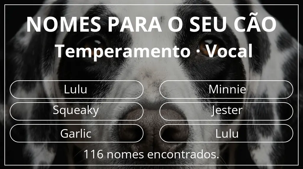 Nomes caninos segundo temperamento vocal